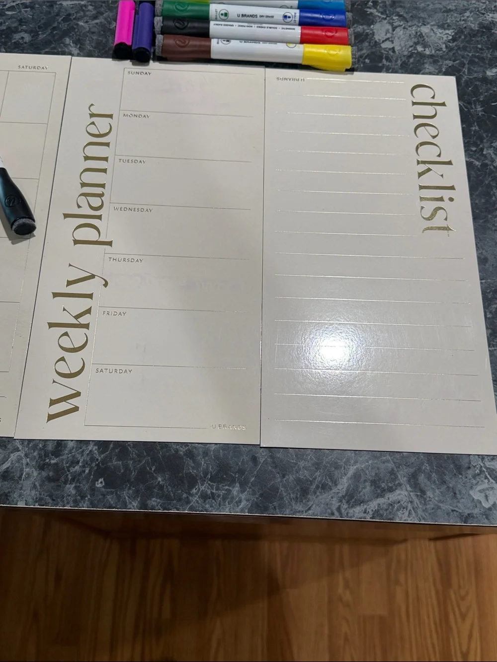 Magnetic Dry Erase Calendar, Checklist + ! Includes-Color Markers & Shopping!